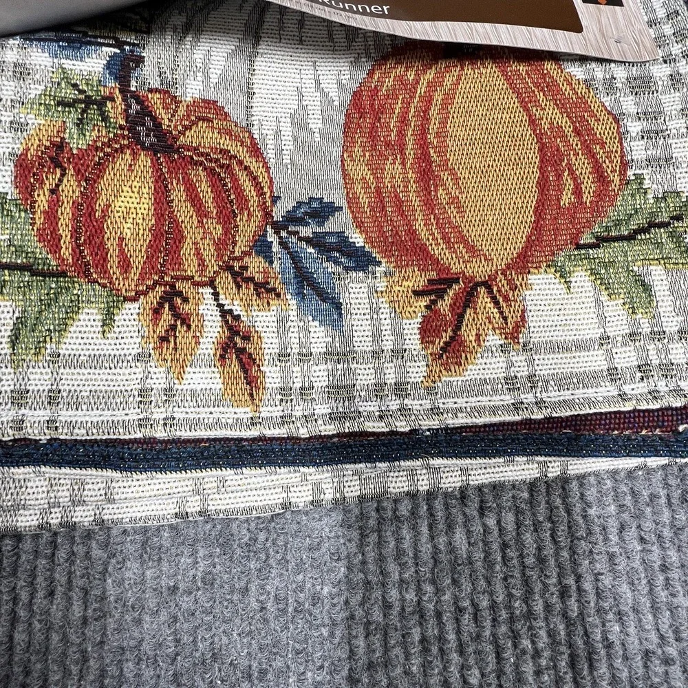 Harvest Tapestry Table‎ Runner 68x13 Pumpkins Fall Thanksgiving Decorative India